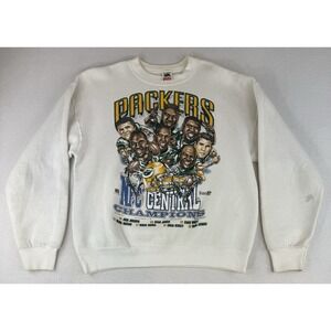 1995 NFL Green Bay Packers NFC Central Champions Crewneck Size Large